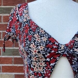 Free People Miss Right Multicolor Cap Sleeve Floral Multicolor Mini Dress 👗